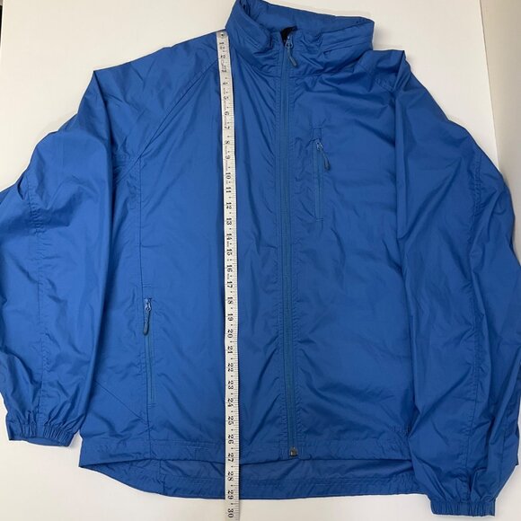 LL Bean Blue Mens Large Zip-Up Windbreak Rain Jacket Outdoor Active Hooded - Picture 12 of 15